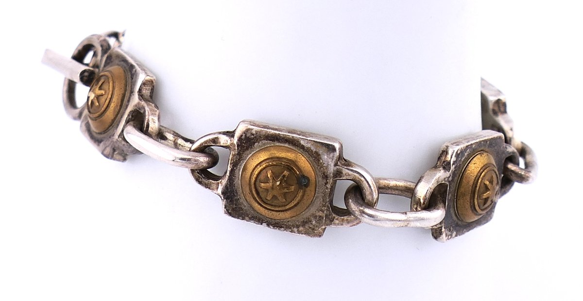 Silver Two Tone Panel Braclet