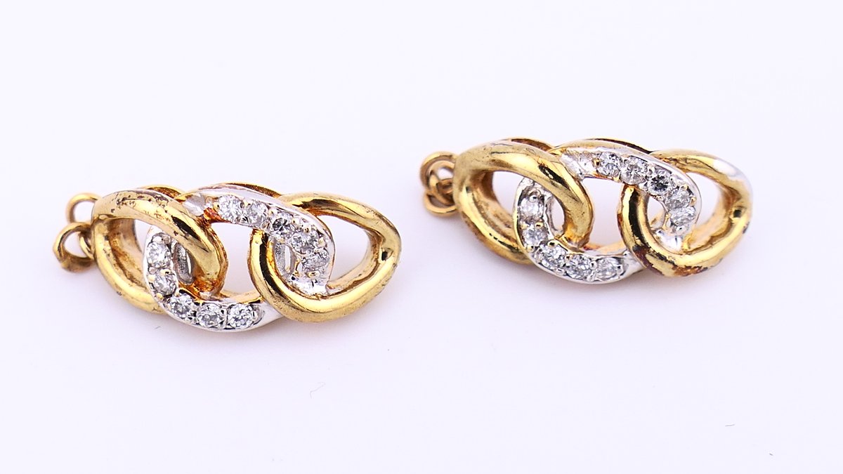 14K Gold and Diamond Earring Jacket/ Enhancers