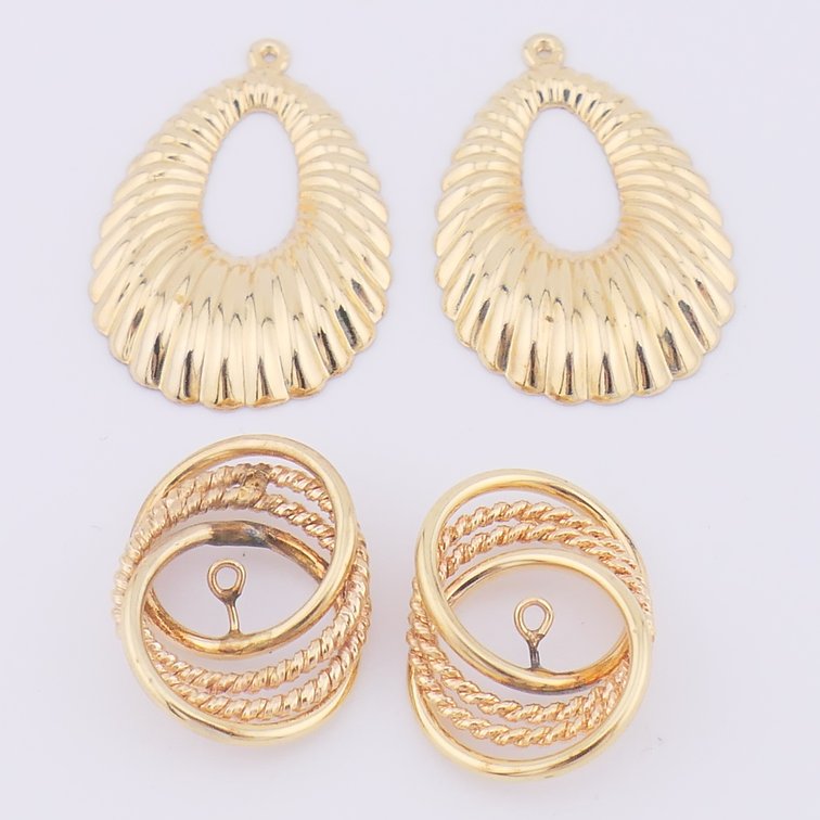 Two Pairs of 14K Gold Earring Jacket/ Enhancers