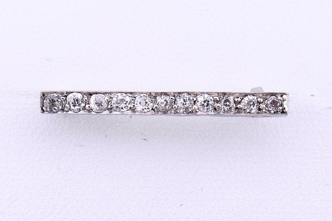 Platinum and Diamond Bar Pin
