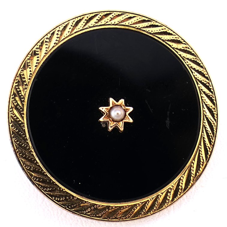 14K Gold Victorian Mourning Pendant/Pin