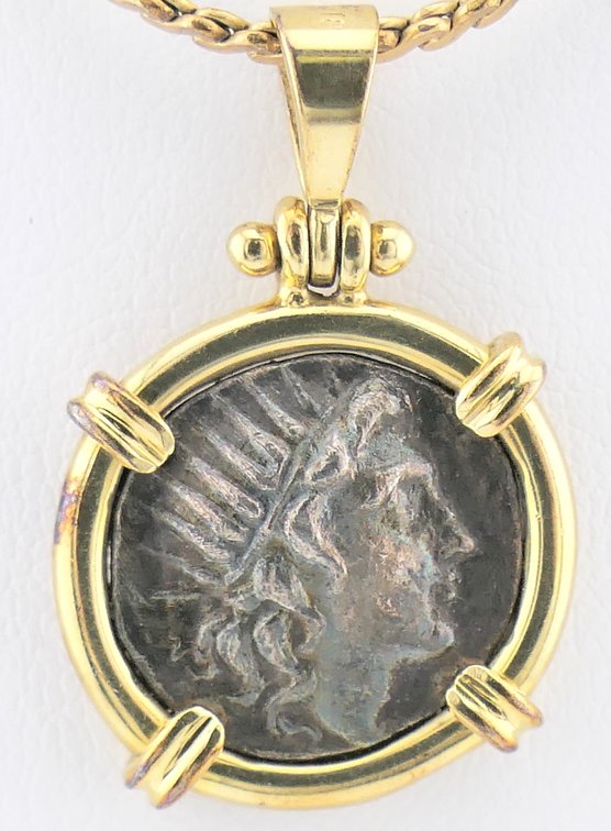 18K Pendant Housing with Ancient Greek Coin
