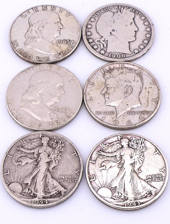 Six Collector Half Dollars