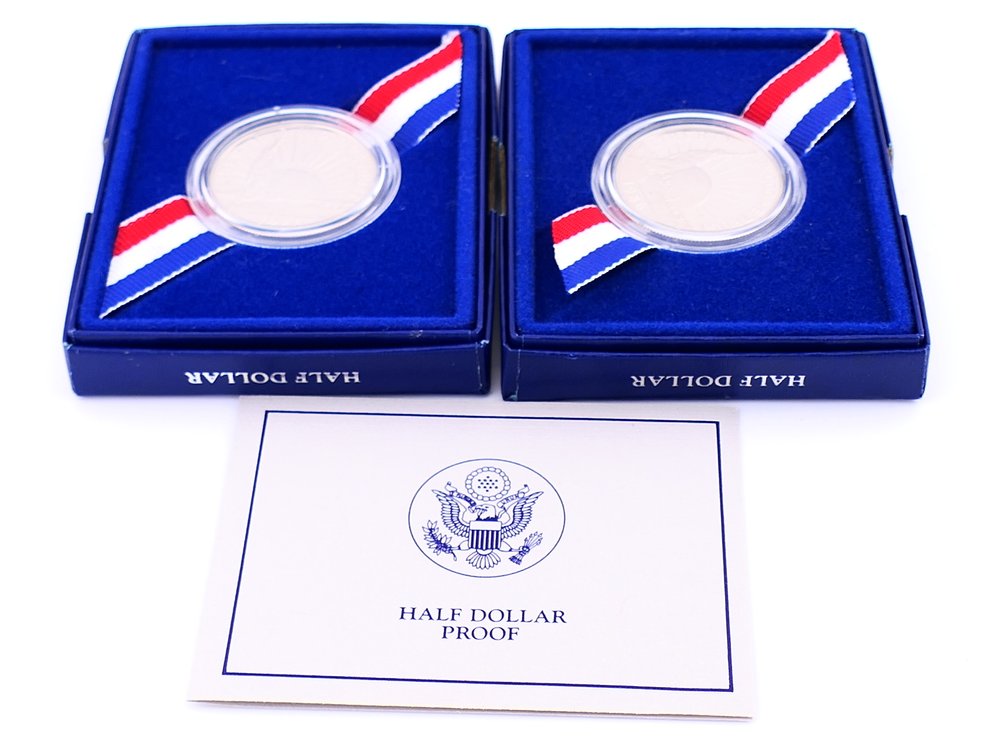 Two Commemorative 1986 Liberty Half Dollars