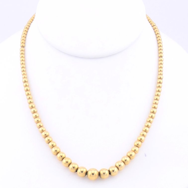 14K Gold Beaded Necklace