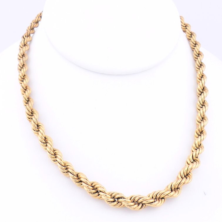 14K Gold Rope Chain Necklace