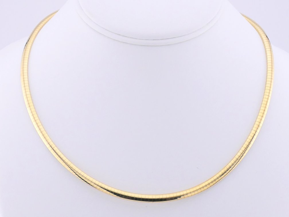 14K Gold Omega Choker Necklace