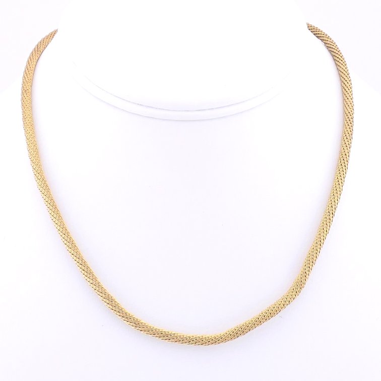 14K Gold Snake Barrel Chain Necklace