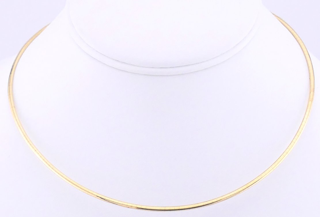 14K Gold Omega Choker Necklace