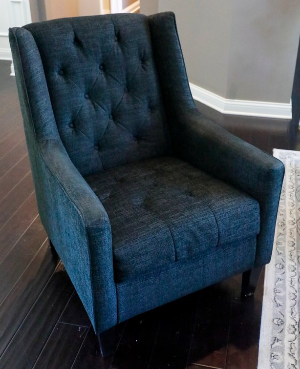 Charcoal Gray Accent Chair with Diamond Tufting