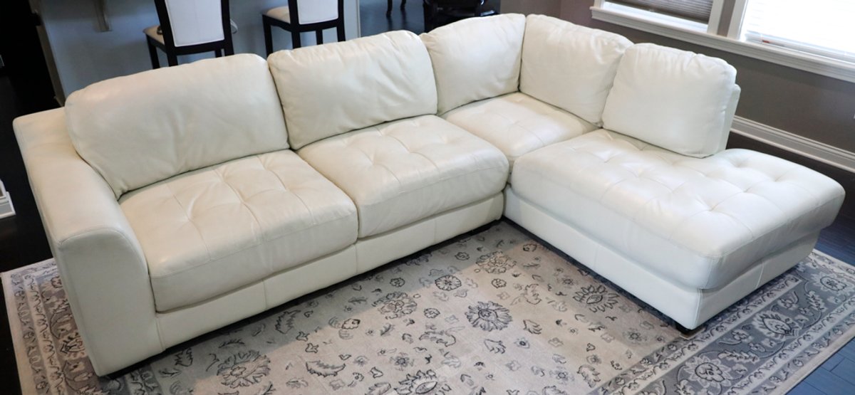 Two-Piece Leatherlike L-Shaped Sectional Couch