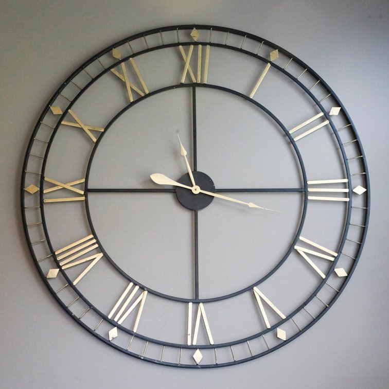 Oversized Metal Wall Clock