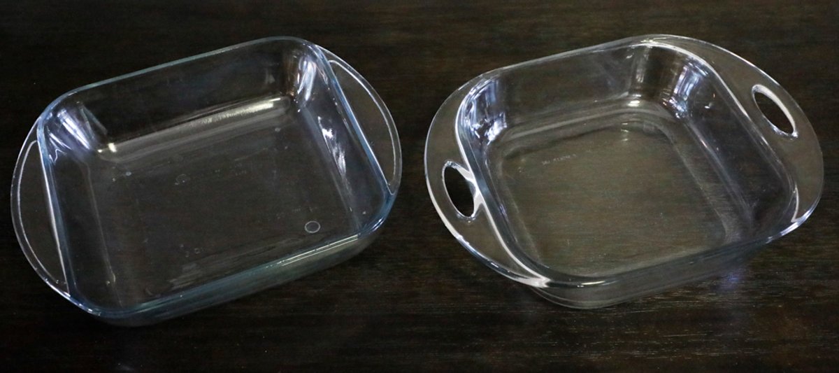 Two Clear Glass Baking Dishes