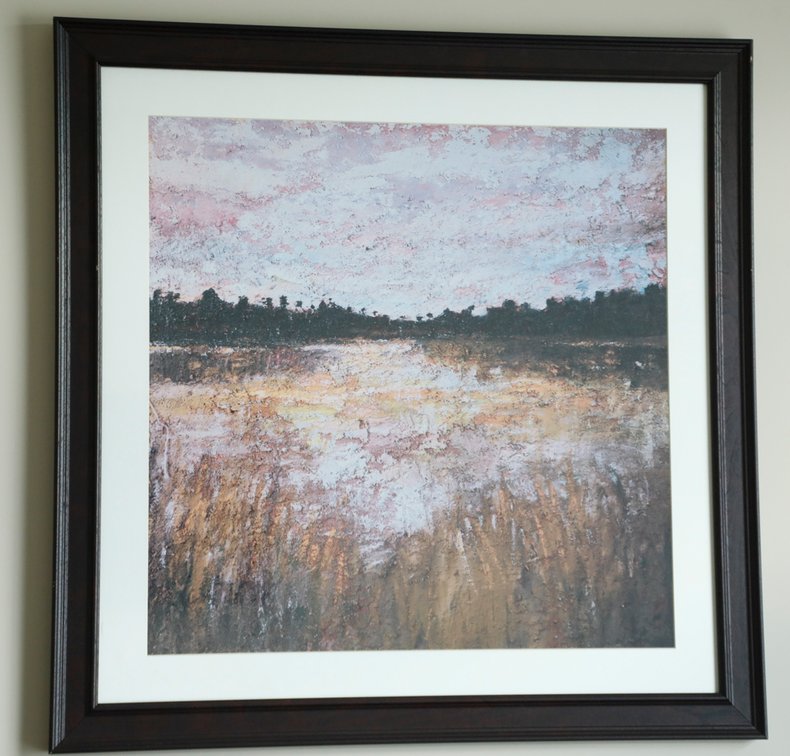 Framed Abstract Landscape Print Titled "Marsh" by Amy Donaldson