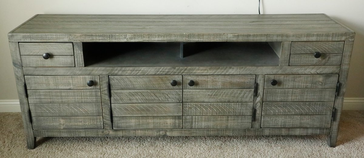 Gray Rustic Console Media Cabinet