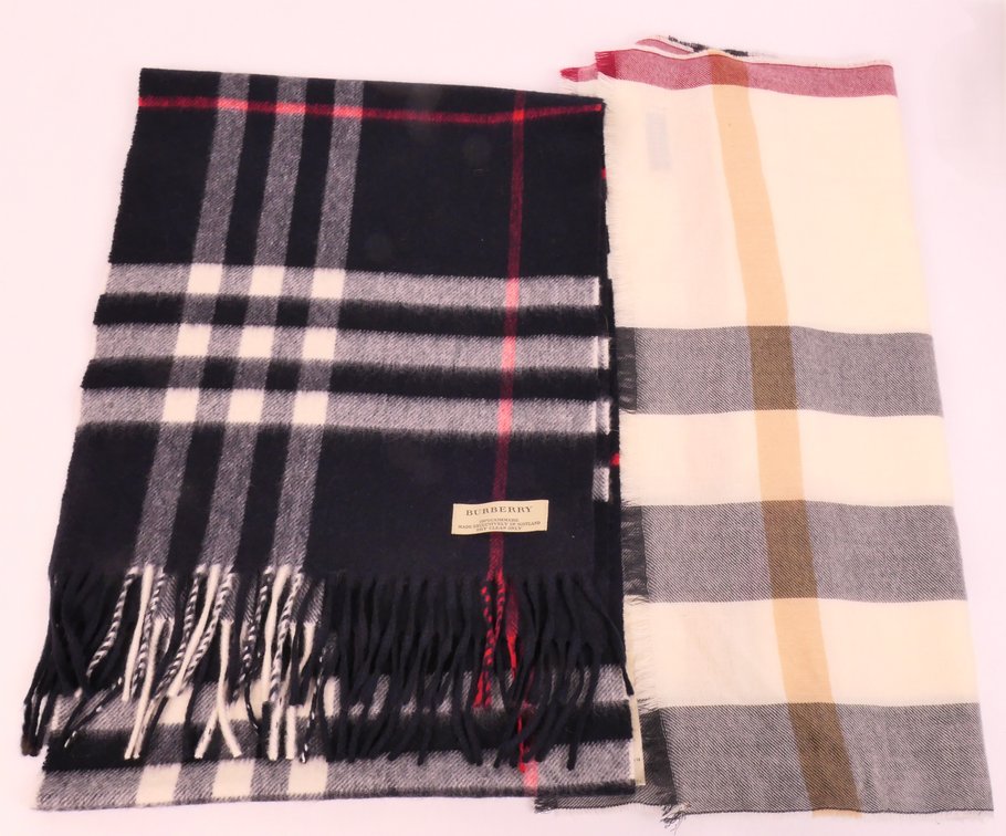Two Burberry Cashmere Scarves