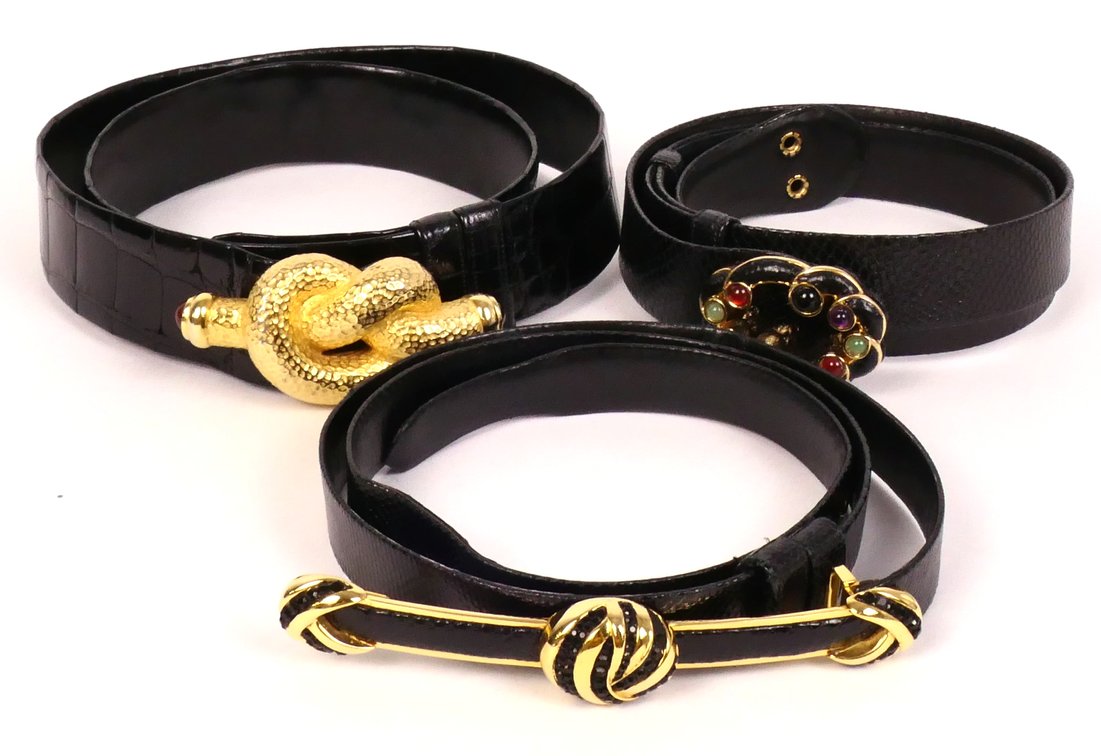 Three Judith Leiber Belts