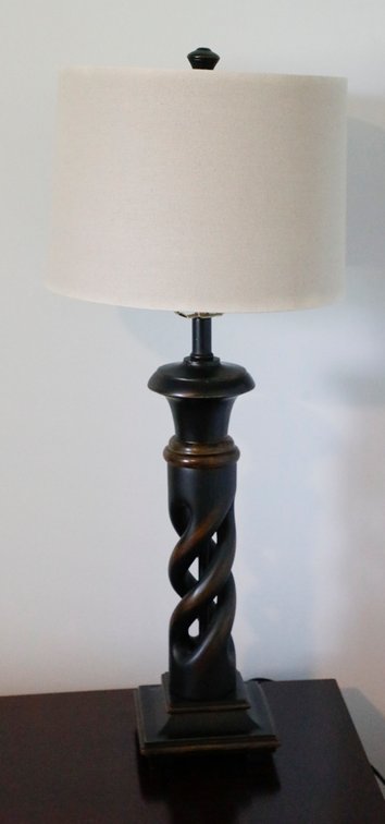 Dark Brown Twist Base Table Lamp