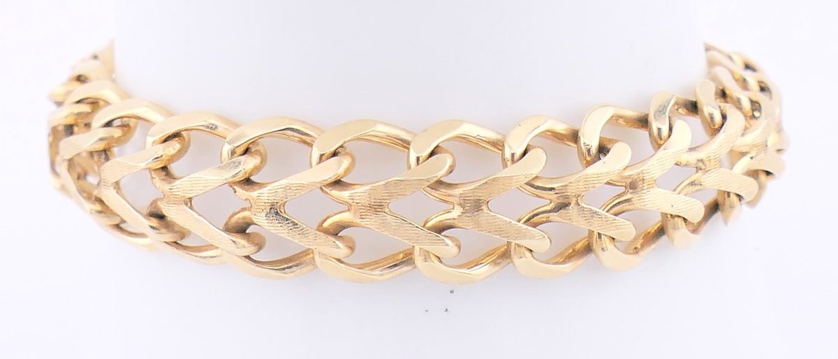 14K Gold Convex Chain Bracelet