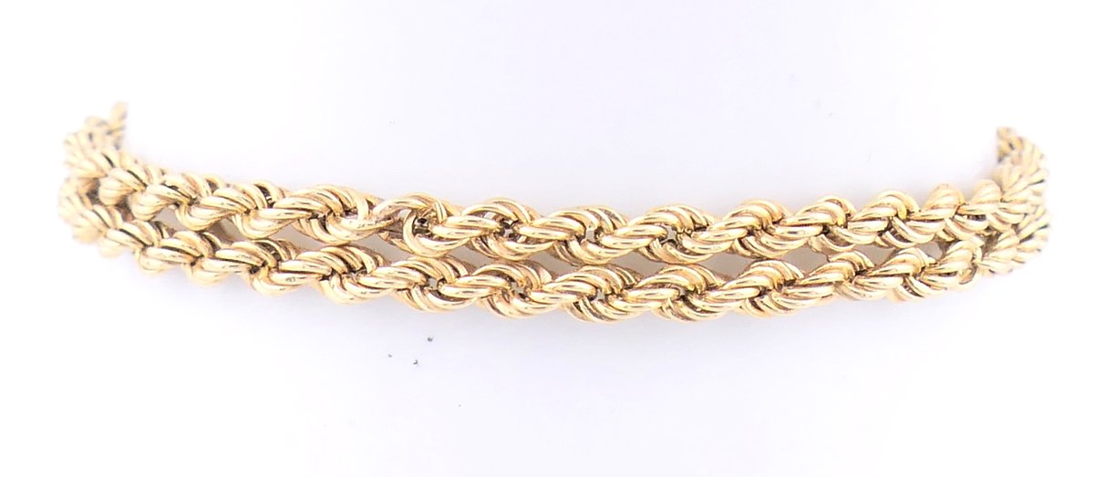 14K Gold Twisted Rope Bracelet