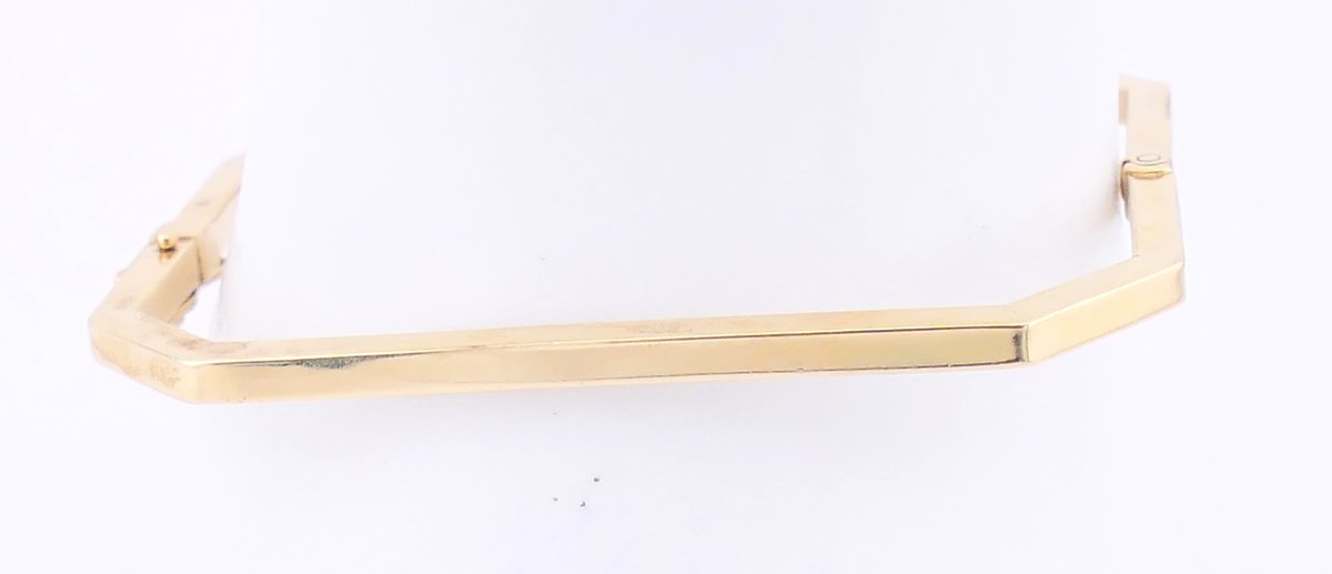 14K Gold Rectangle Bangle Bracelet