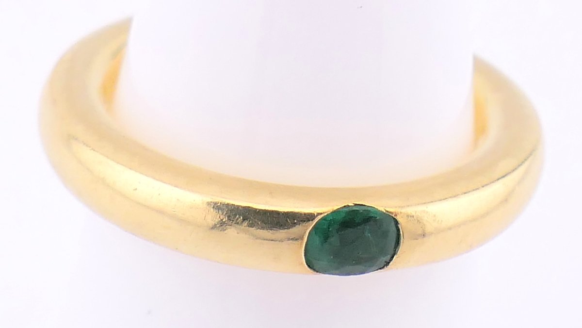 18K Gold MC Paris Band with Emerald