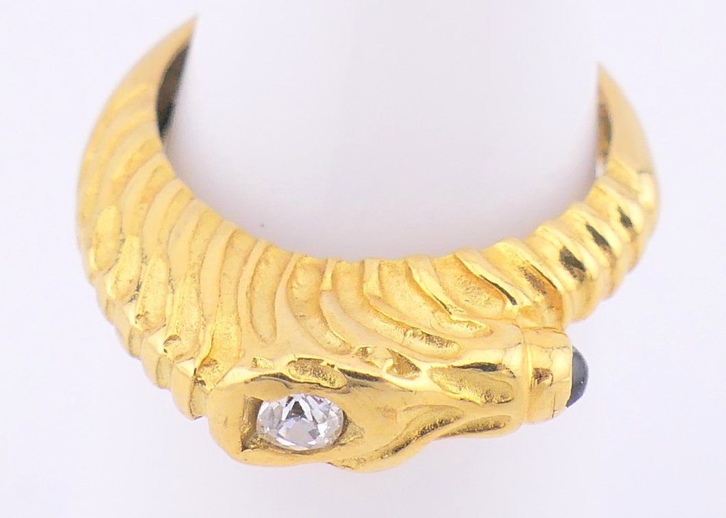 18K Gold Judith Leiber Zebra Ring with Diamond Center