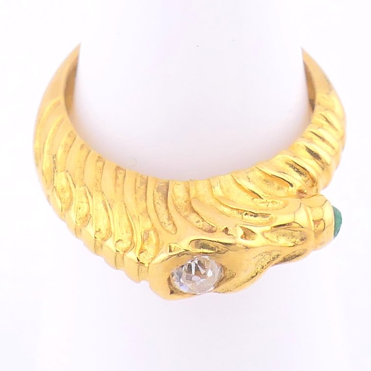 18K Gold Judith Leiber Zebra Ring with Diamond Center