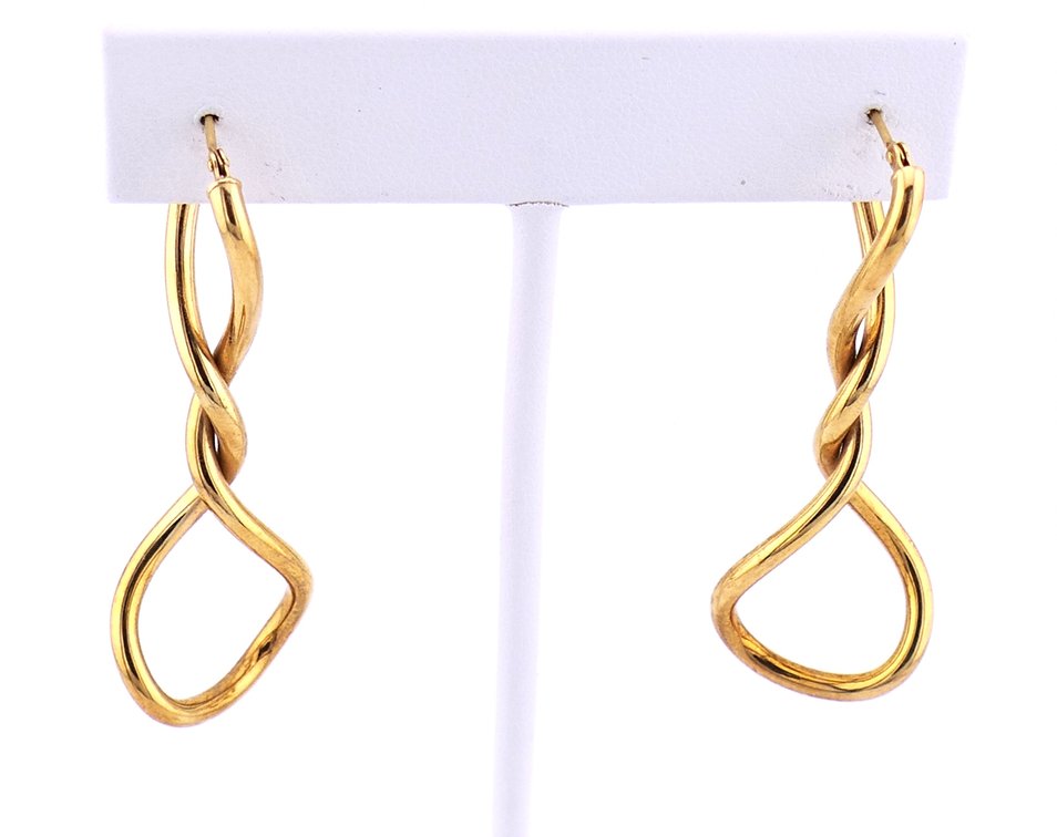 14K Gold Twist Earrings