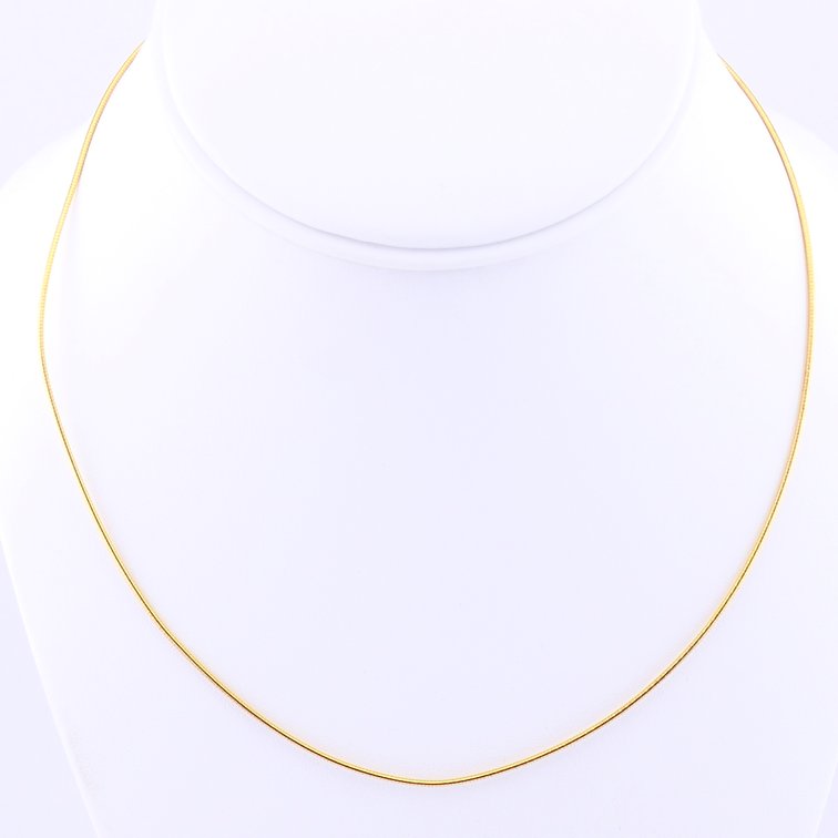 14K Gold Round Snake Chain Necklace