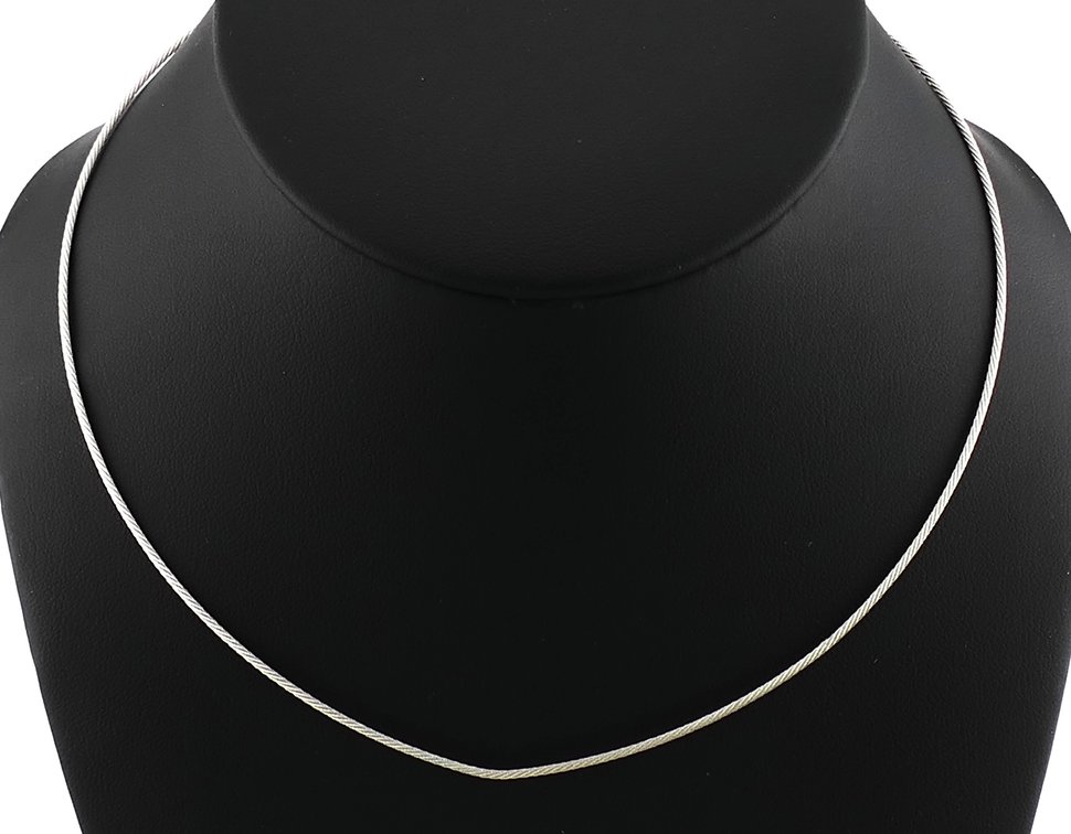 14K White Gold Twist Necklace