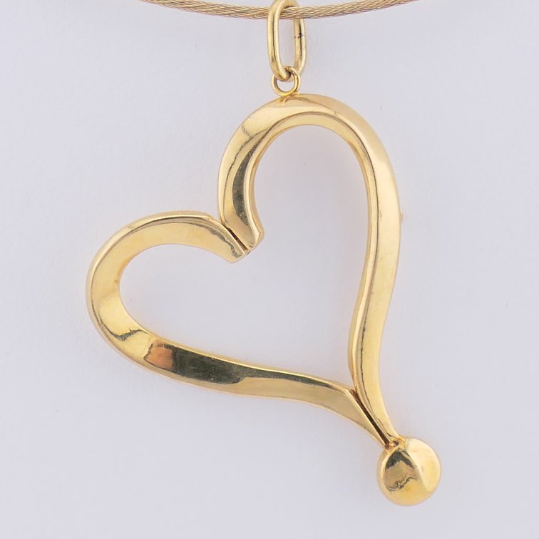 18K Gold Orlanda Olsen Flirting Heart Hinged Pendant