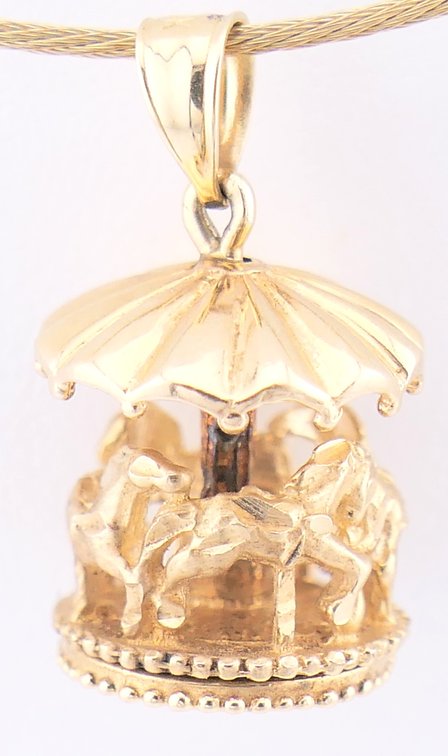 14K Gold Carousel Pendant