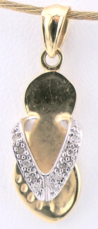 14K Gold Flip Flop Pendant