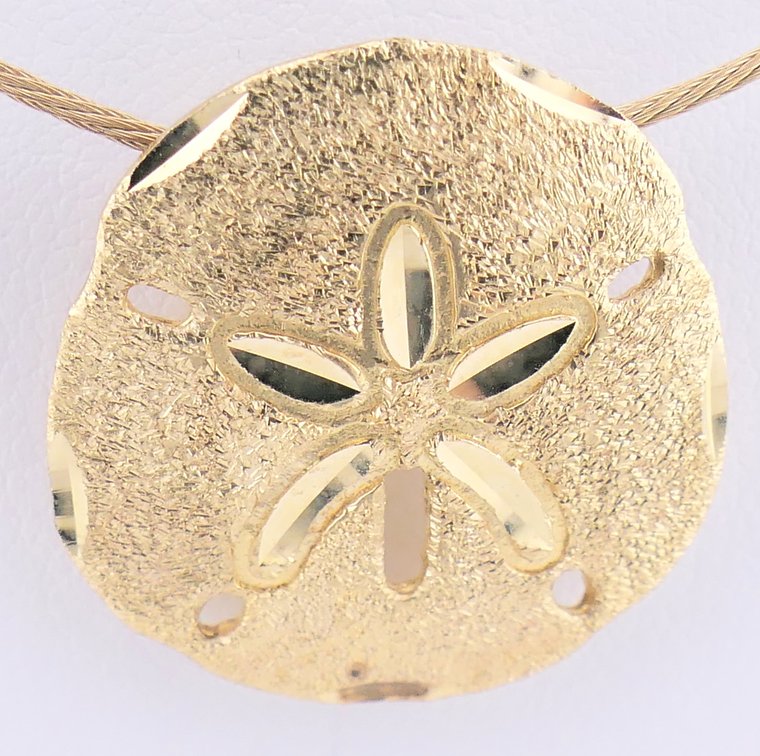14K Gold Sand Dollar Pendant