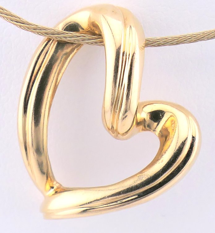14K Gold Heart Slide Pendant