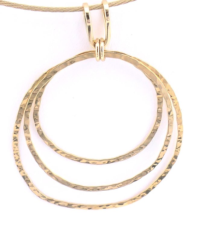 14K Gold Triple Circle Pendant