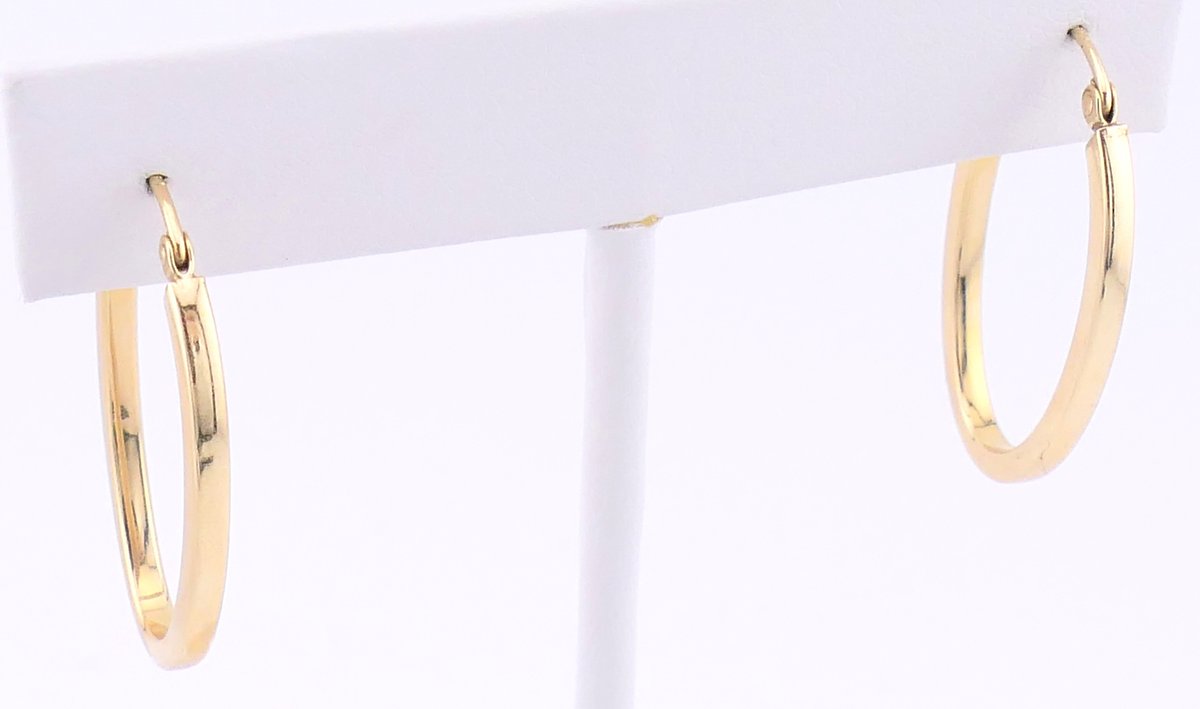 14K Gold Oval Hoops