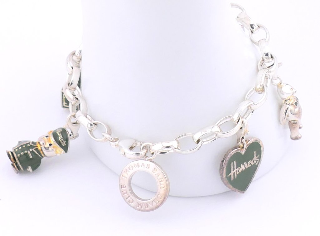 Sterling Harrods Themed Charm Bracelet