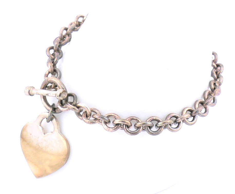 Sterling Heart Tag Bracelet