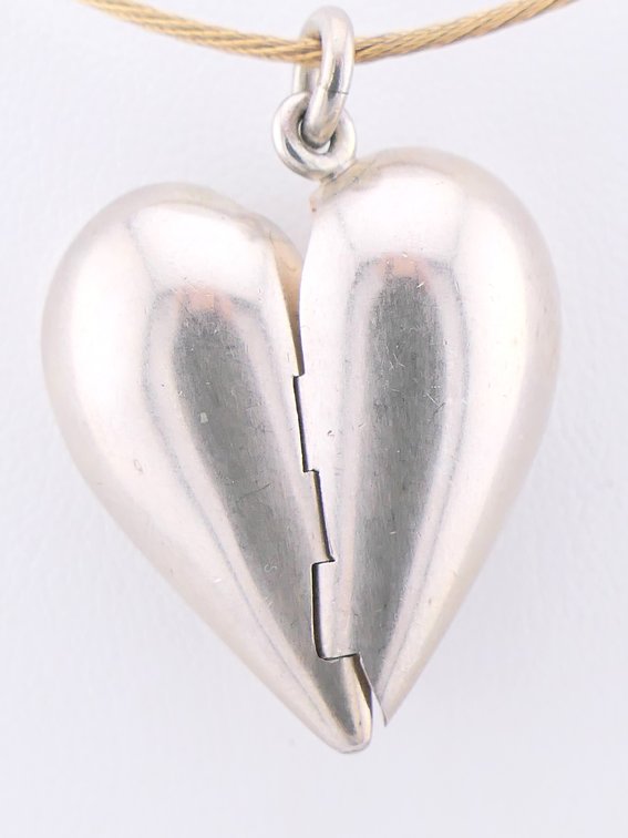 Georg Jensen Sterling Hinged Heart Pendant