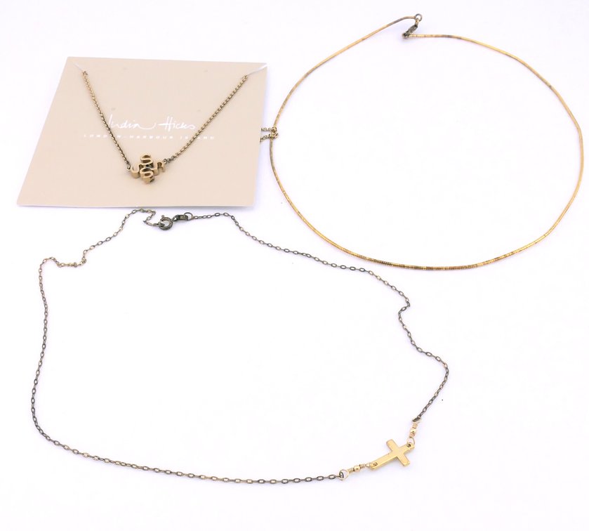 Three Yellow Sterling Necklaces