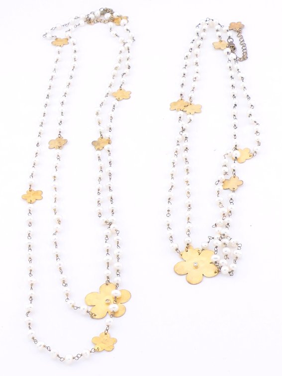 Two Pearl and Sterling Necklaces