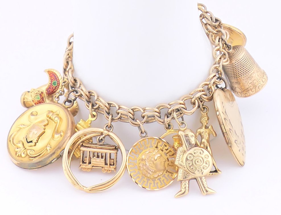 Mixed Gold Charm Bracelet