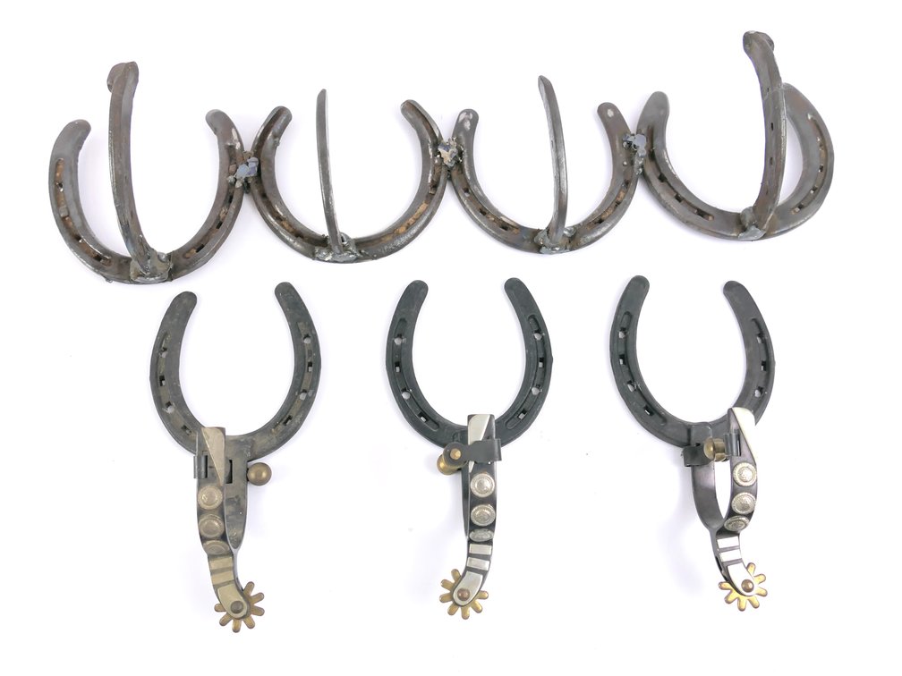 Rustic Horseshoe and Spur Wall Hooks