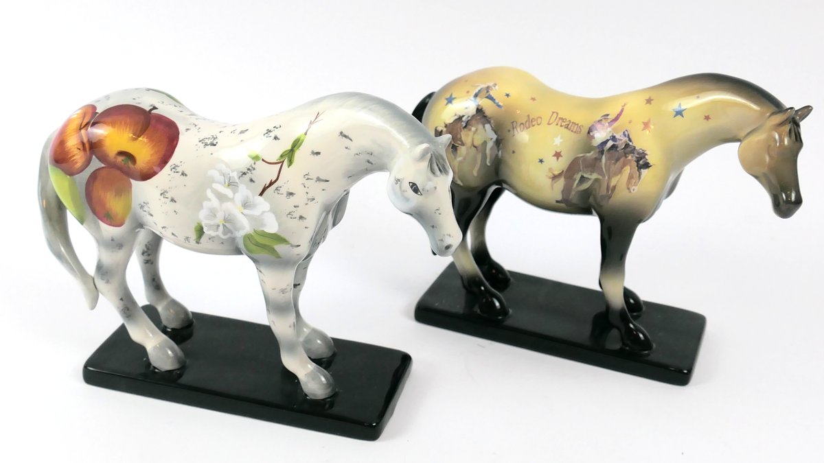 Two Ceramic Painted Ponies