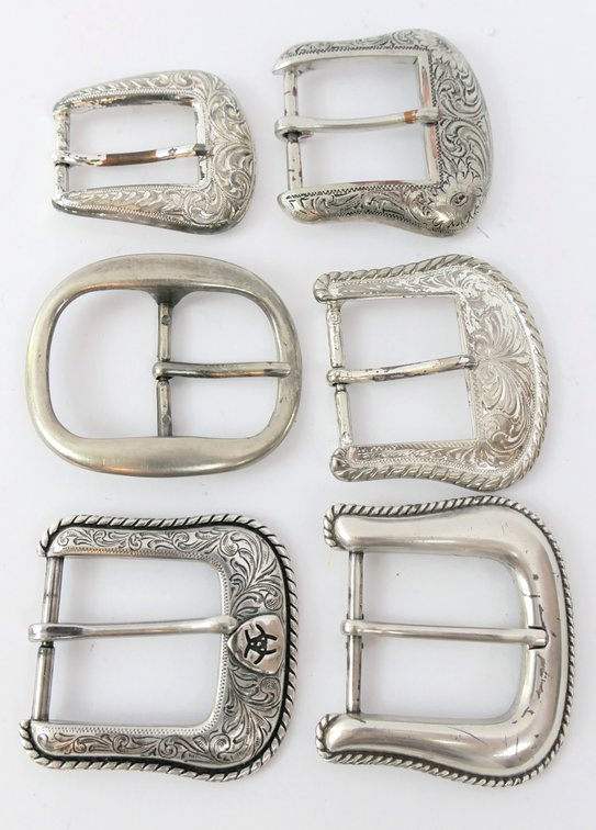 Six Western Belt Buckles
