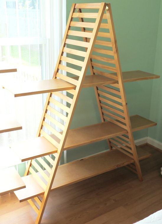 A-Frame Wooden Ladder-Style Shelving