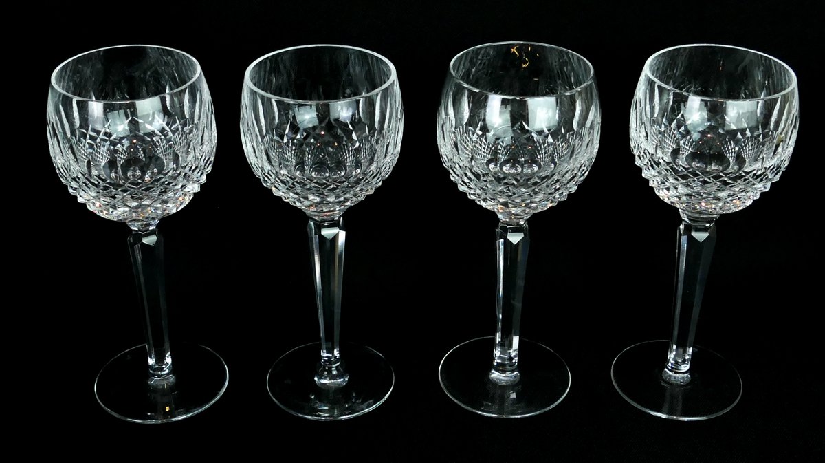 Four Waterford Crystal Colleen Red Wine Glasses