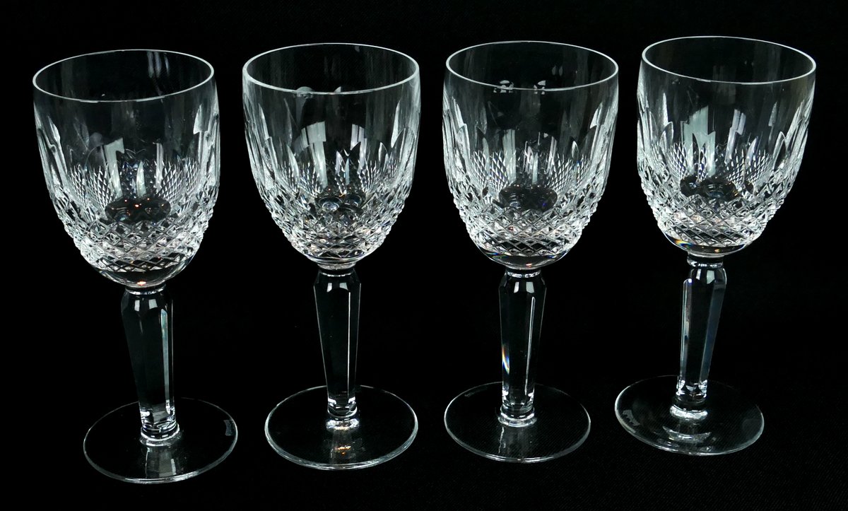 Four Waterford Crystal Colleen White Wine Glasses